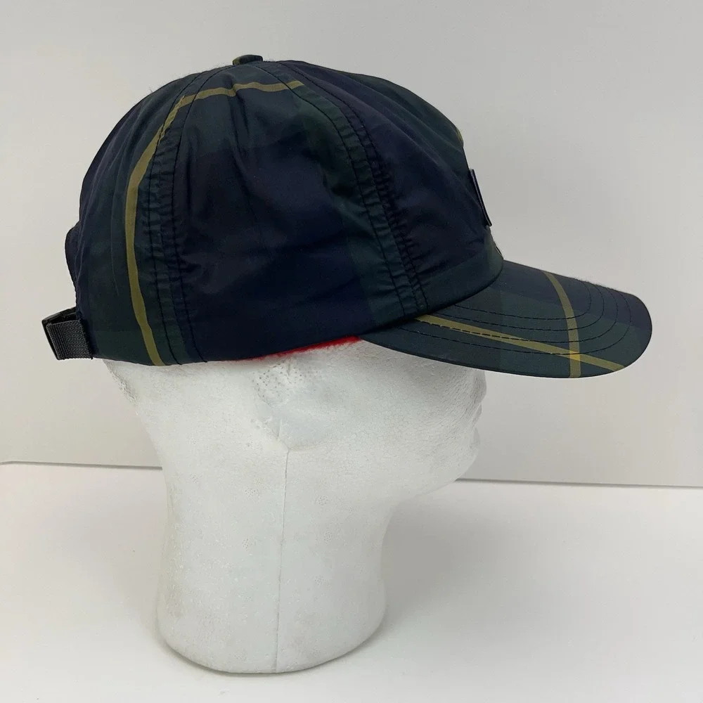 Vtg POLO RALPH LAUREN Cap Tartan Plaid Fleece Lined Hat Adult OS Nylon USA Hat‎
